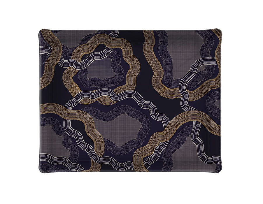 Plateau Acrylique Anneaux Mauve