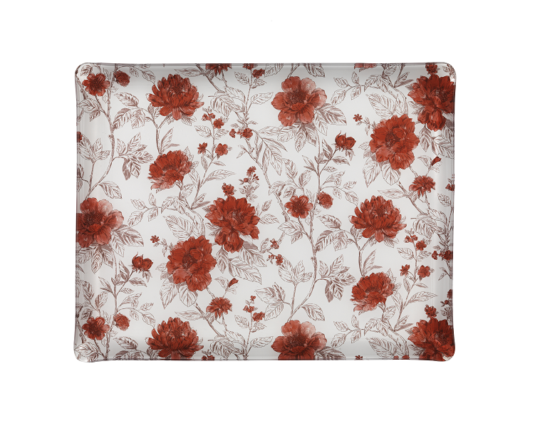 Plateau Acrylique Peonia Rouge