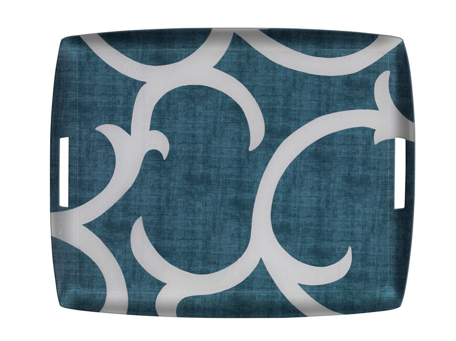 Plateau Acrylique New Churchill Bleu Argent