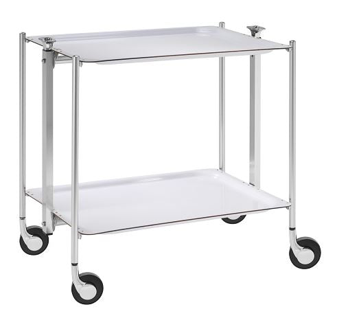 Rolling Table With Laminated Trays White