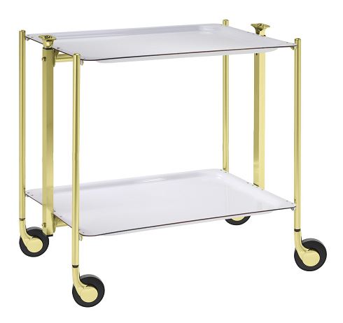 Rolling Table With Laminated Trays White